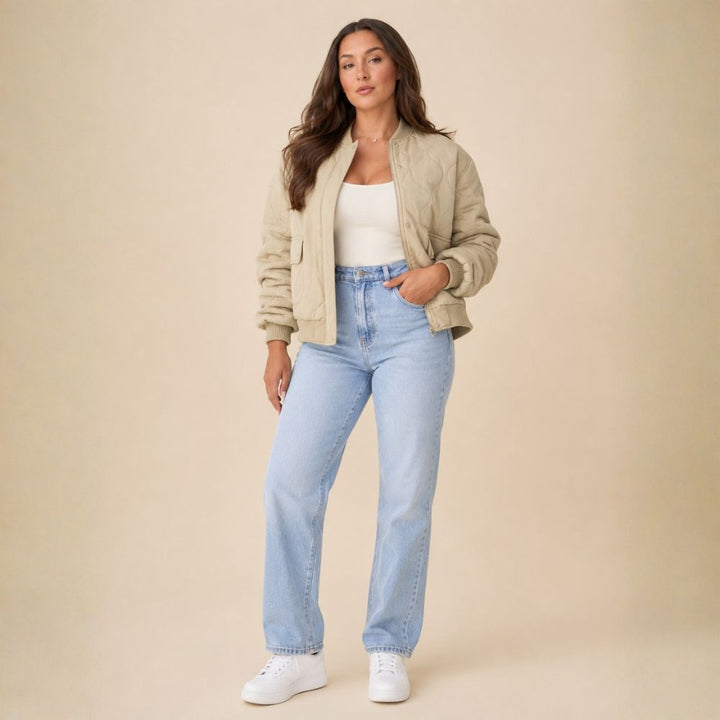 Women’s Lined Bomber Jacket | Autumn Everyday Wear