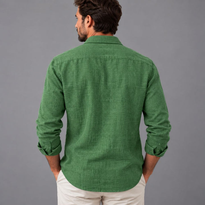 Men’s Cotton-Linen Shirt | Straight Fit Autumn Wear