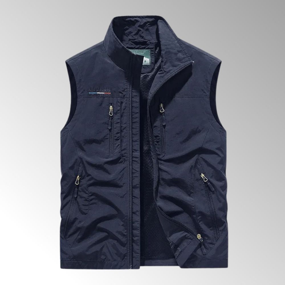 Men’s Zip-Up Outdoor Vest | Stand-Up Collar Autumn Layering