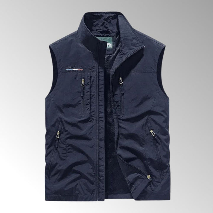 Men’s Zip-Up Outdoor Vest | Stand-Up Collar Autumn Layering