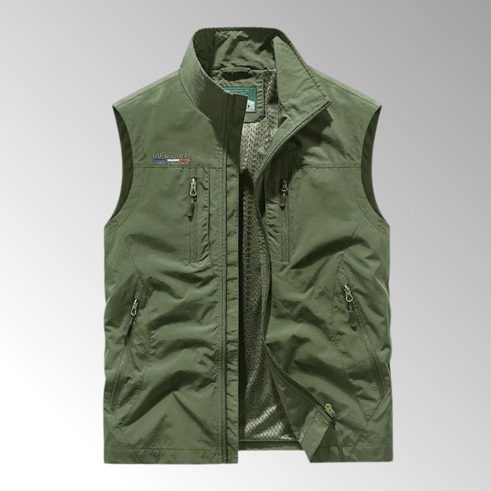 Men’s Zip-Up Outdoor Vest | Stand-Up Collar Autumn Layering