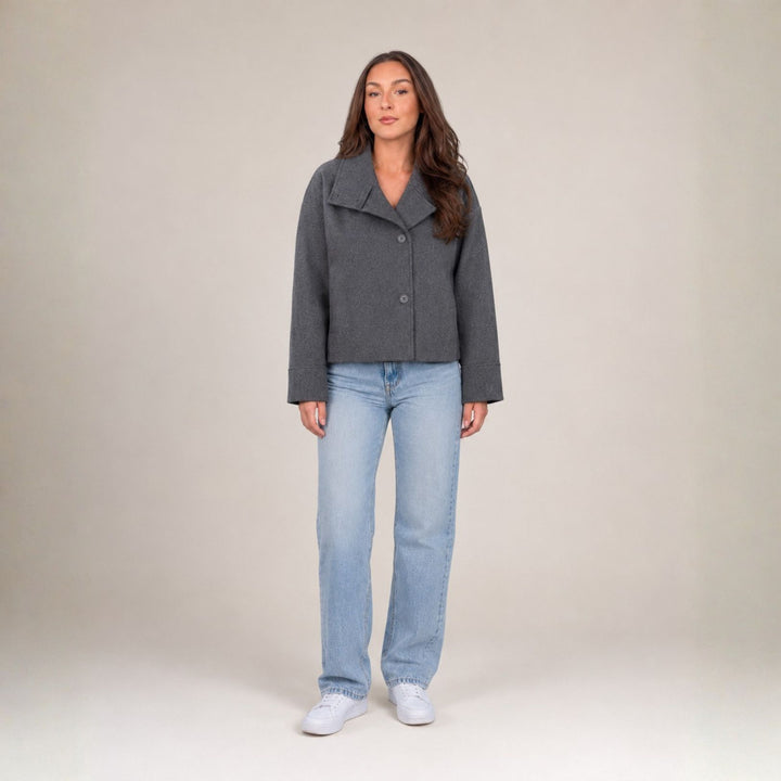 Women’s Jacket Double-Button Closure | Autumn Everyday Wear