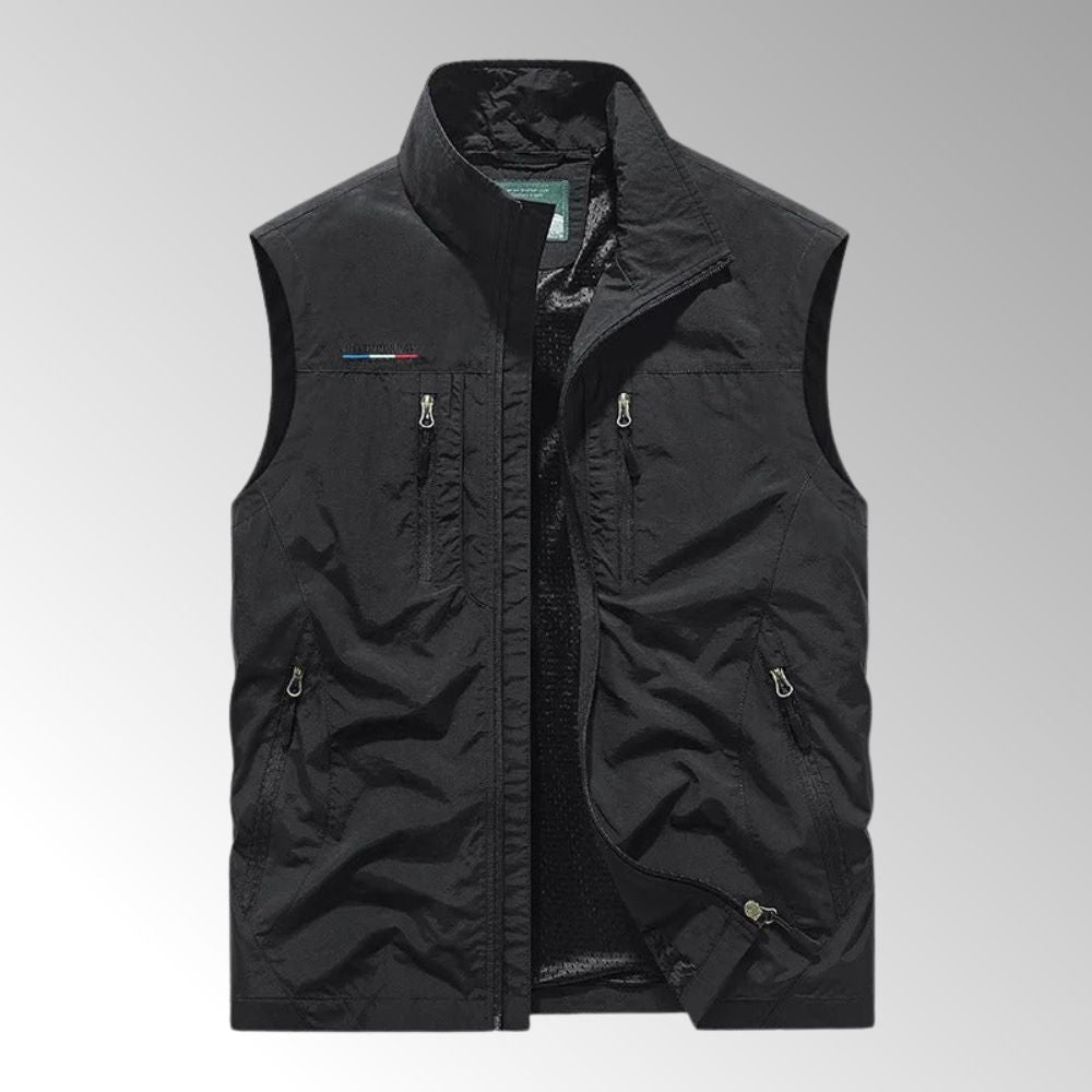Men’s Zip-Up Outdoor Vest | Stand-Up Collar Autumn Layering
