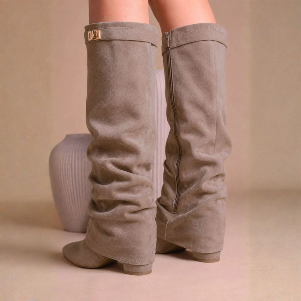 Women’s Autumn Knee High Block Heel Boots | Elegant & Comfortable