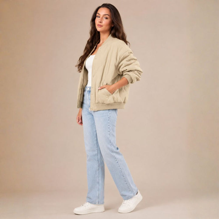 Women’s Lined Bomber Jacket | Autumn Everyday Wear