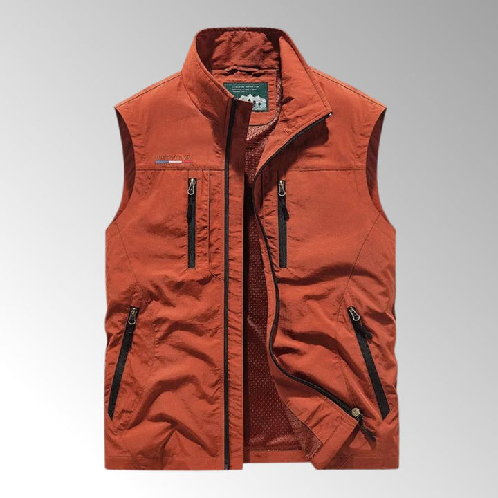 Men’s Zip-Up Outdoor Vest | Stand-Up Collar Autumn Layering