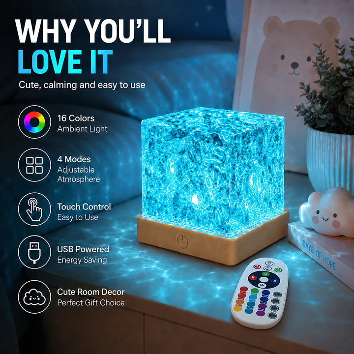 16-colour water ripple ambient night light projector lamp