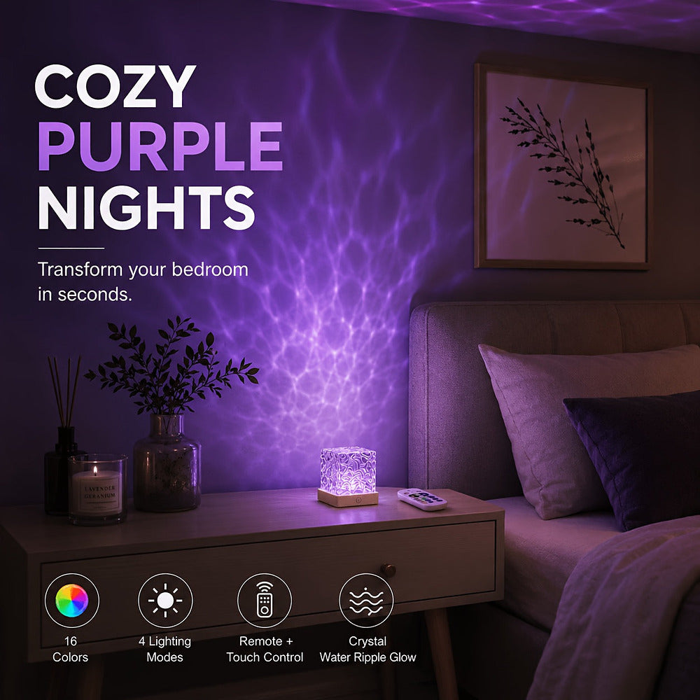 16-colour water ripple ambient night light projector lamp