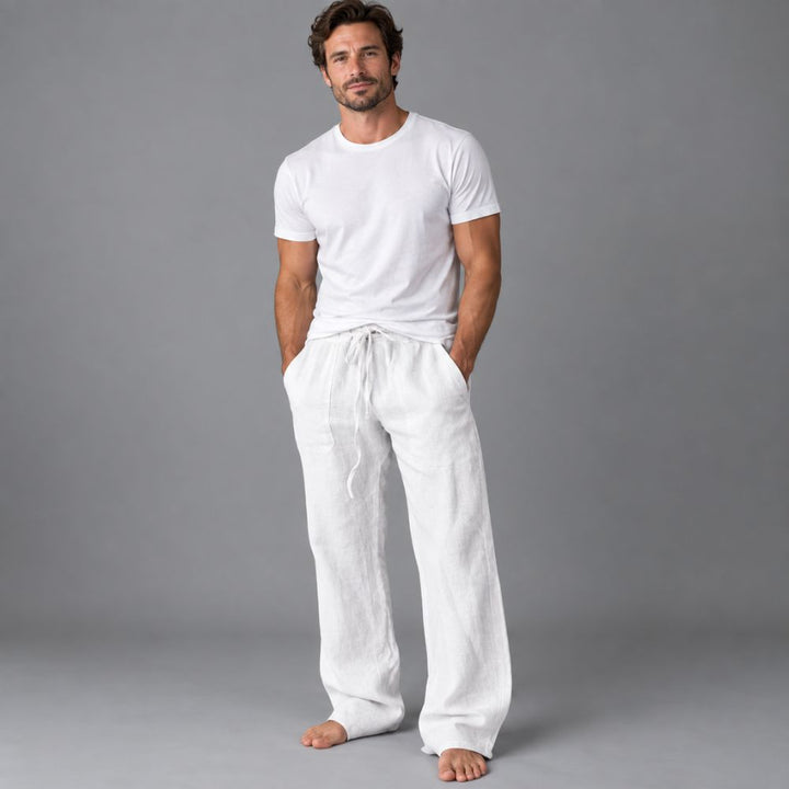 Men’s Linen Trousers | Straight Fit Casual Autumn Wear