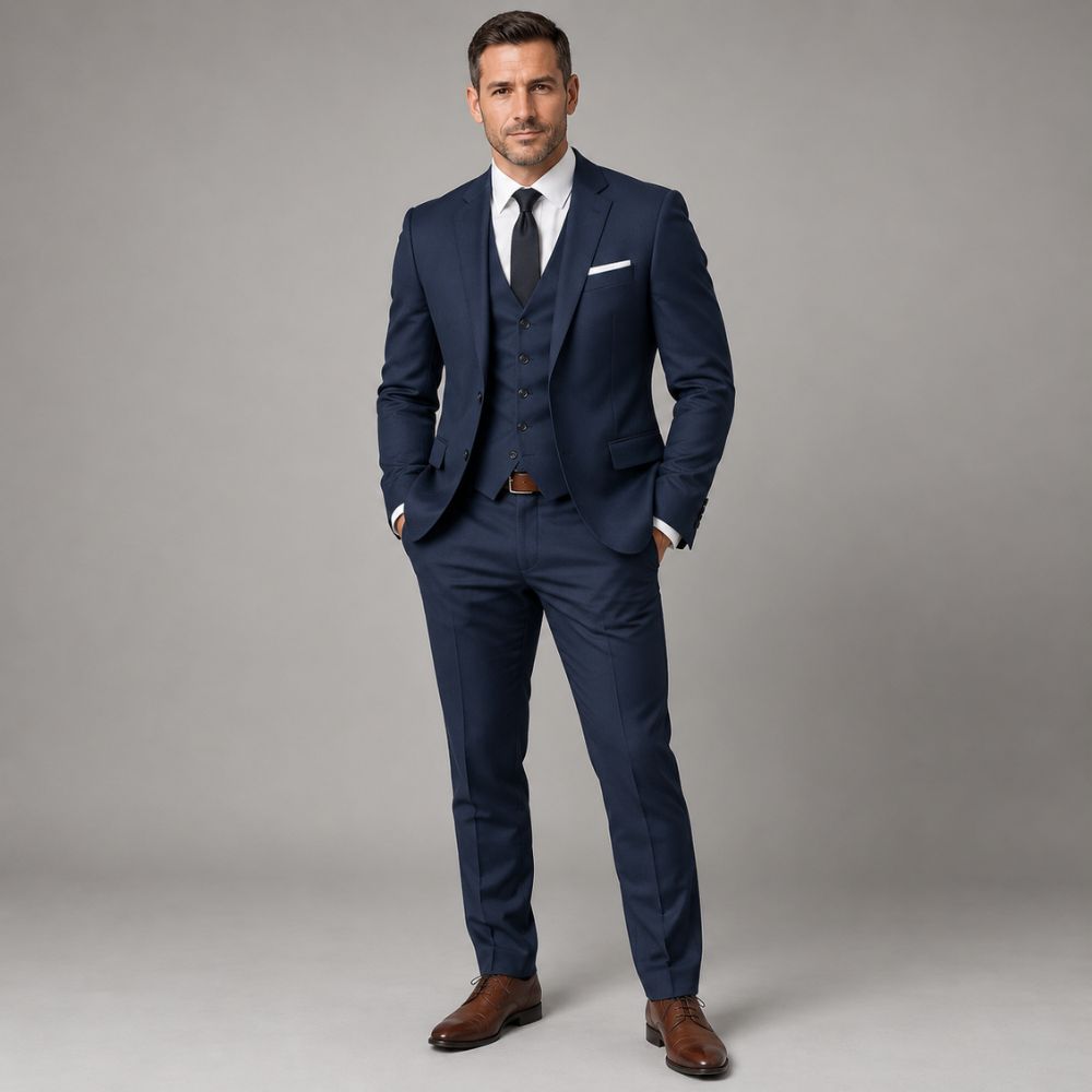 Men’s Three-Piece Slim-Fit Suit | Modern Formal & Occasion Wear