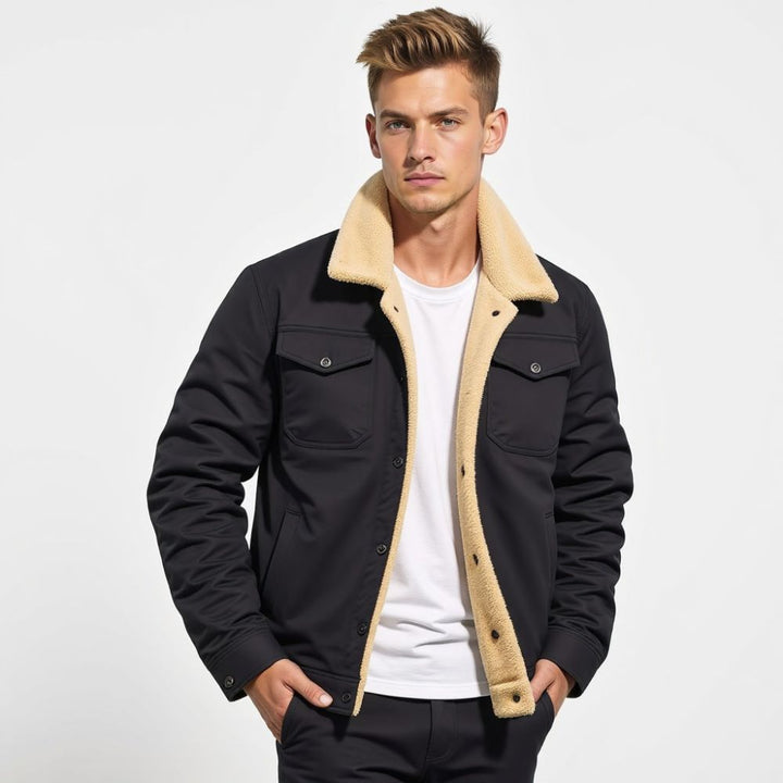 Men’s Sherpa-Lined Winter Jacket | Warm & Cosy Cold-Weather Wear
