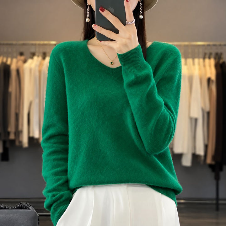 Women’s V-Neck Cashmere Sweater | Warm For Autumn & Winter Wear