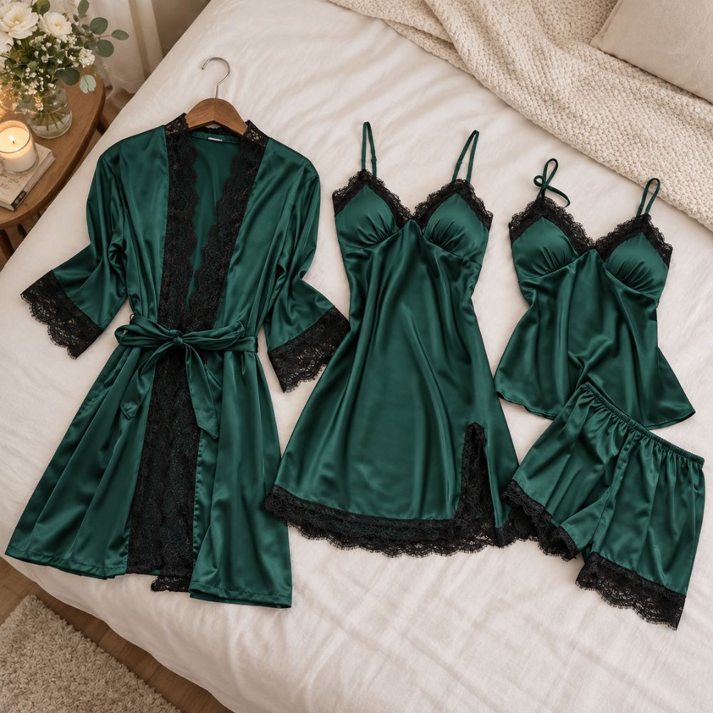 Women’s Satin Pyjama Set | Elegant Autumn & Winter Nightwear