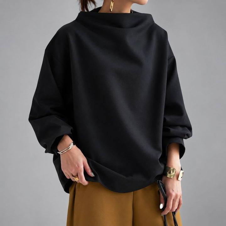 Women’s Oversized Mock-Neck Sweater | Relaxed Autumn & Winter Knitwear