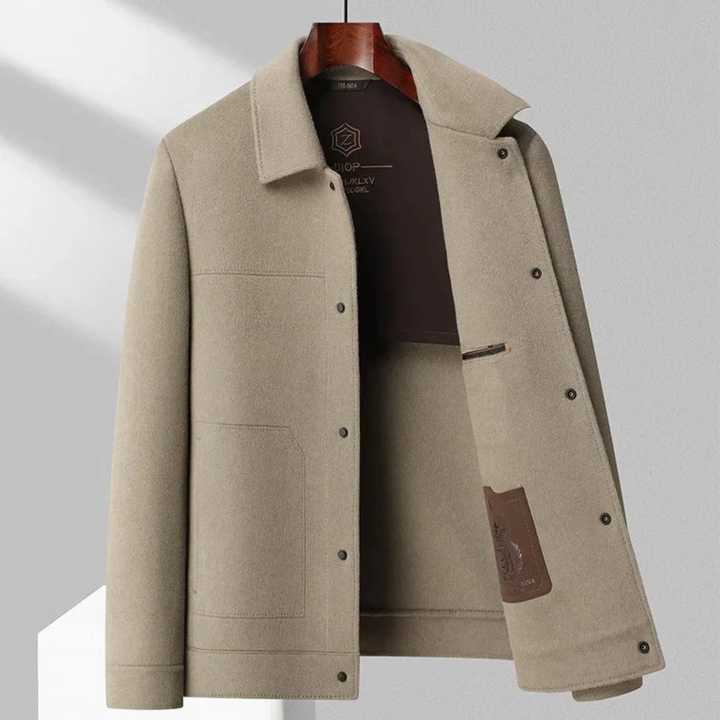 Men's Brushed Collar Overcoat with Button Front | Smart Winter Coat