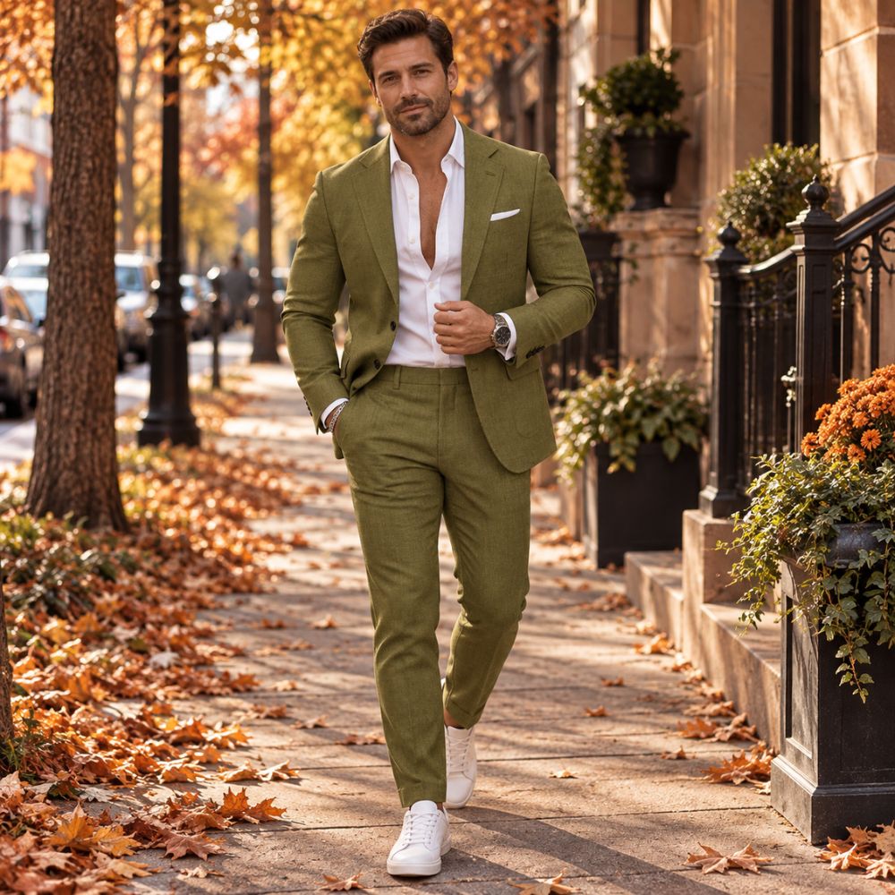 Men’s Slim-Fit Blazer & Trouser Set | Smart Autumn & Winter Wear