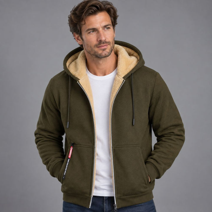 Men’s Knitted Cardigan | Wool-Lined Warm Winter Wear