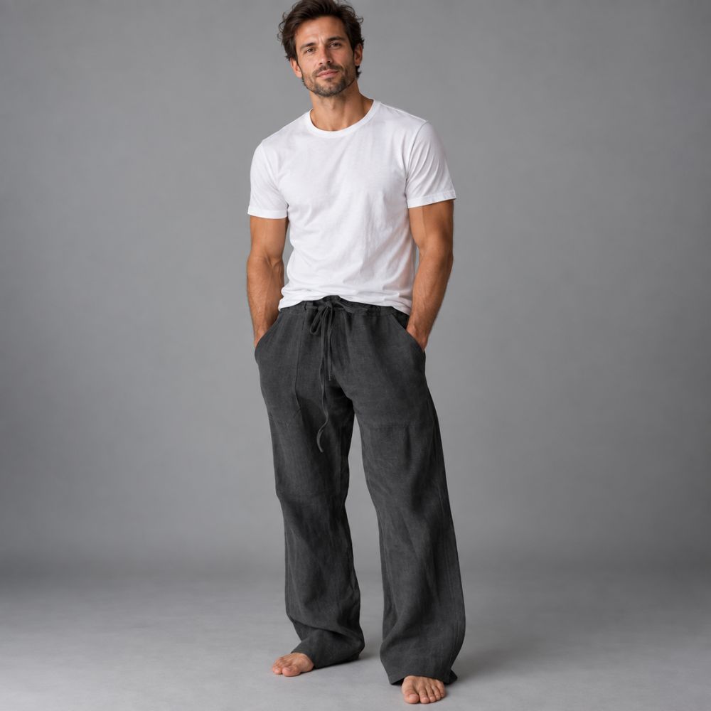 Men’s Linen Trousers | Straight Fit Casual Autumn Wear