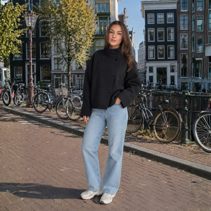Women’s Jacket Double-Button Closure | Autumn Everyday Wear