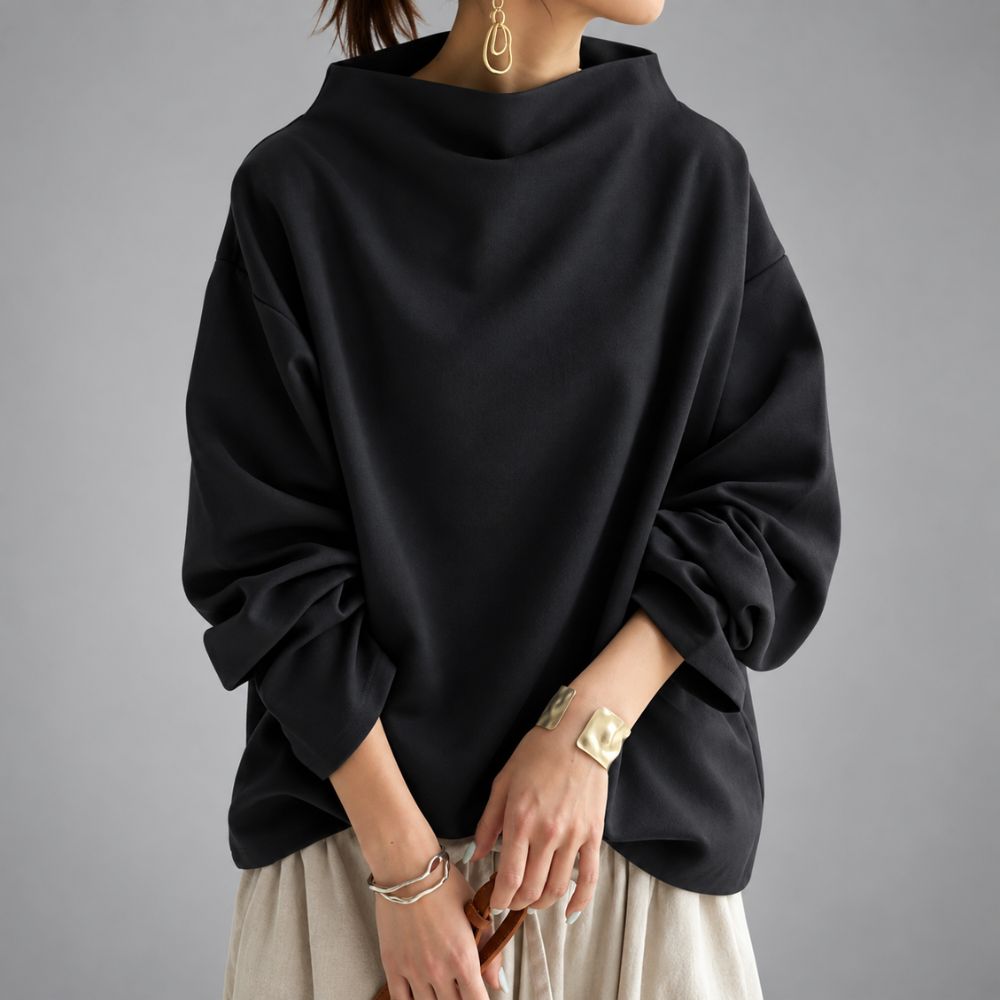 Women’s Oversized Mock-Neck Sweater | Relaxed Autumn & Winter Knitwear
