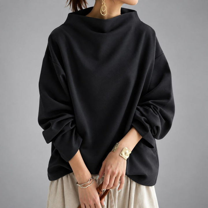 Women’s Oversized Mock-Neck Sweater | Relaxed Autumn & Winter Knitwear