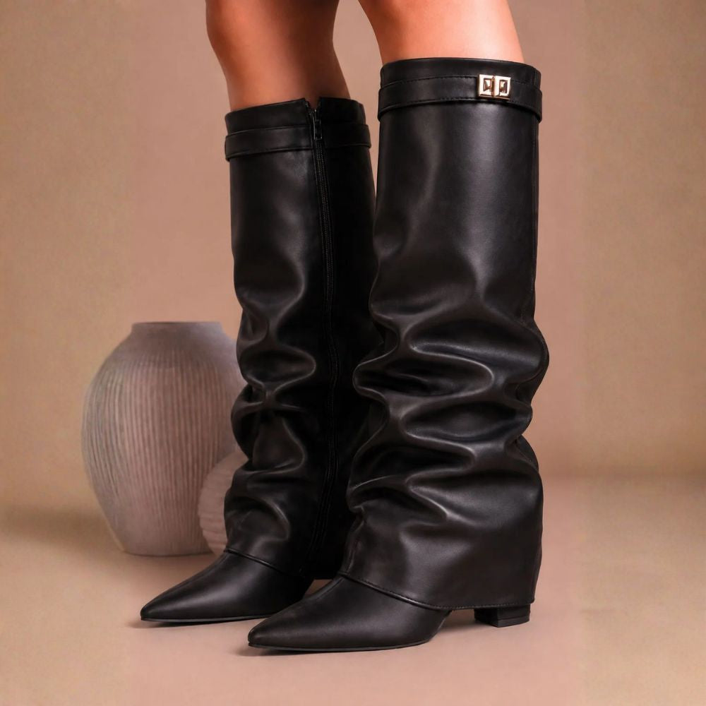 Women’s Autumn Knee High Block Heel Boots | Elegant & Comfortable
