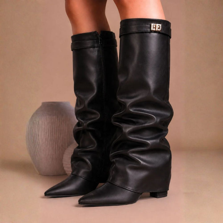 Women’s Autumn Knee High Block Heel Boots | Elegant & Comfortable