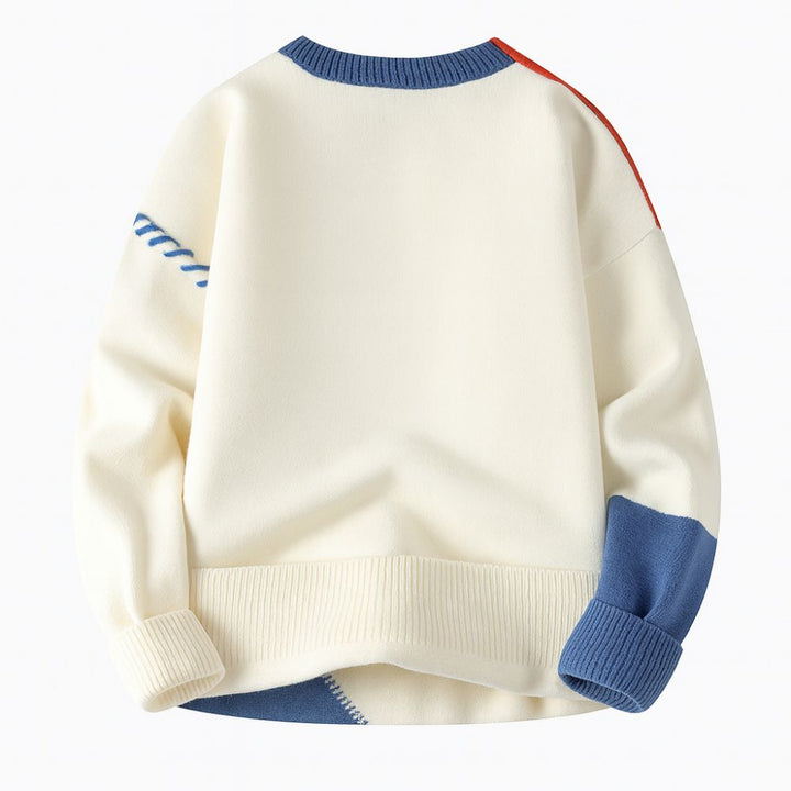 Men’s Patch Sweater | Artistic & Casual Autumn Wear