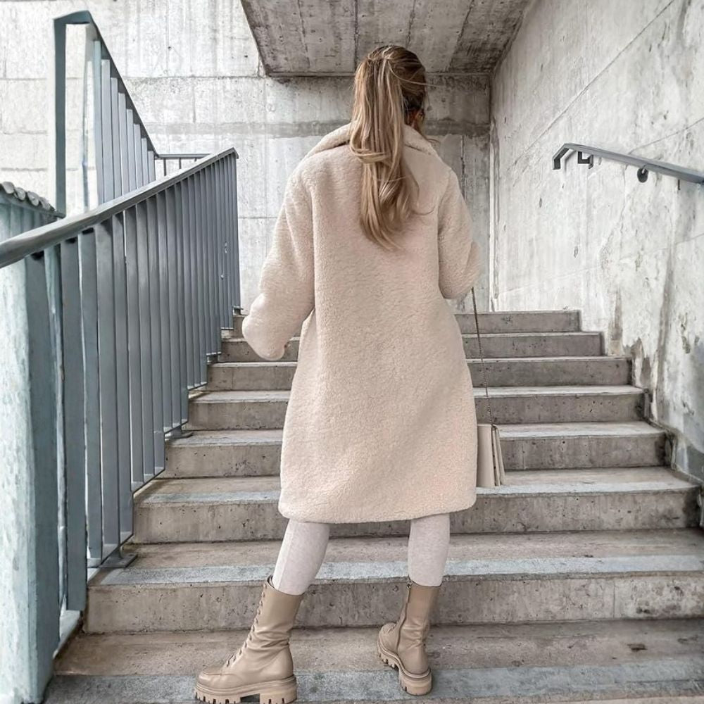 Women’s Long Teddy Coat | Cosy & Warm Winter Wear