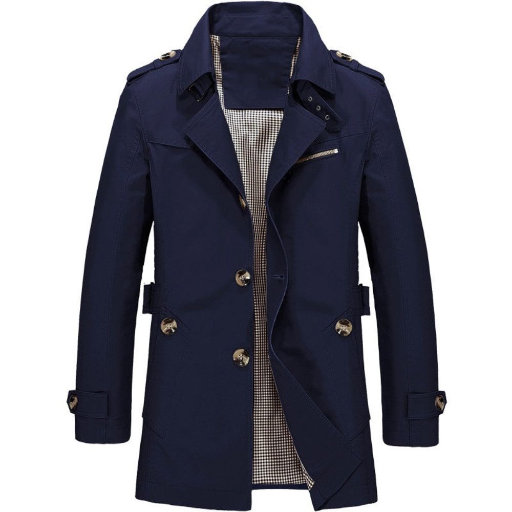 Men’s Double-Breasted Trench Coat | Classic Lapel & Smart Everyday Wear