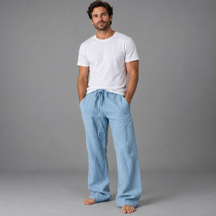 Men’s Linen Trousers | Straight Fit Casual Autumn Wear