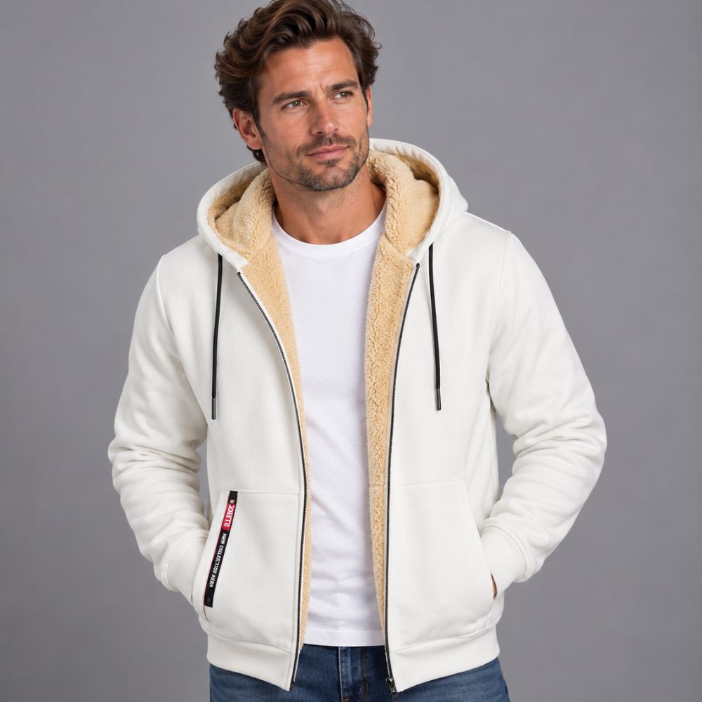 Men’s Knitted Cardigan | Wool-Lined Warm Winter Wear