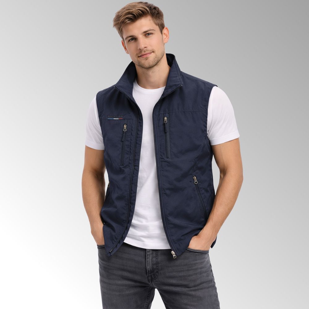 Men’s Zip-Up Outdoor Vest | Stand-Up Collar Autumn Layering