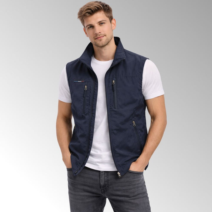 Men’s Zip-Up Outdoor Vest | Stand-Up Collar Autumn Layering