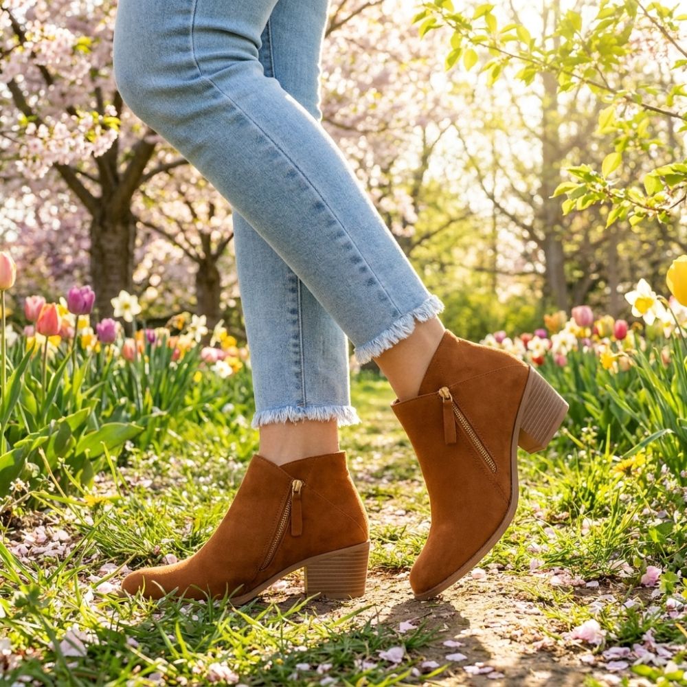 Women’s Orthopaedic Ankle Boots | Side-Zip Block Heel Autumn & Winter Footwear