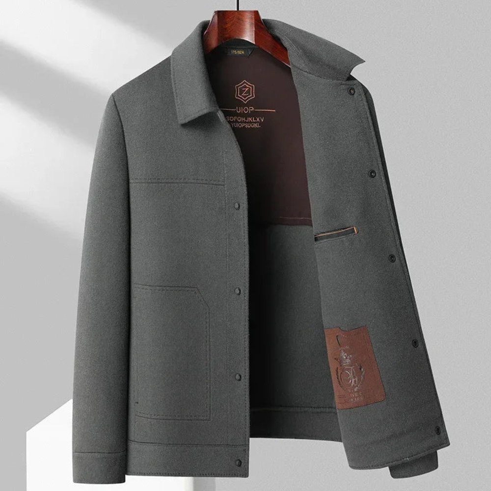 Men's Brushed Collar Overcoat with Button Front | Smart Winter Coat