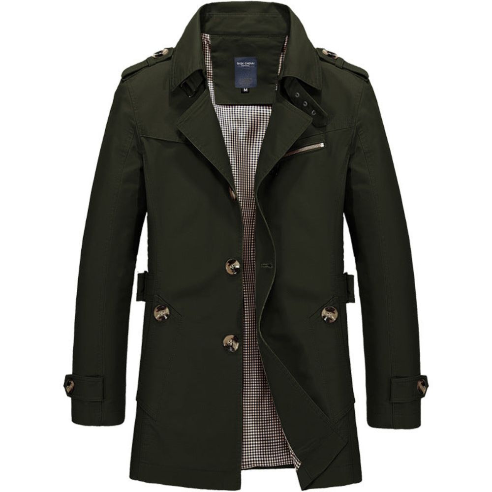 Men’s Double-Breasted Trench Coat | Classic Lapel & Smart Everyday Wear