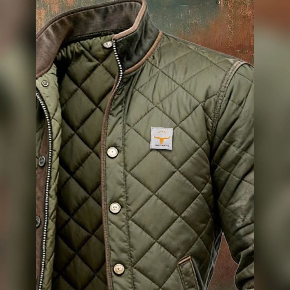 Men’s Quilted Bomber Jacket | Stand-Up Collar & Double Closure