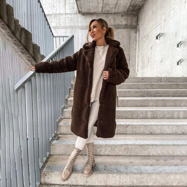 Women’s Long Teddy Coat | Cosy & Warm Winter Wear