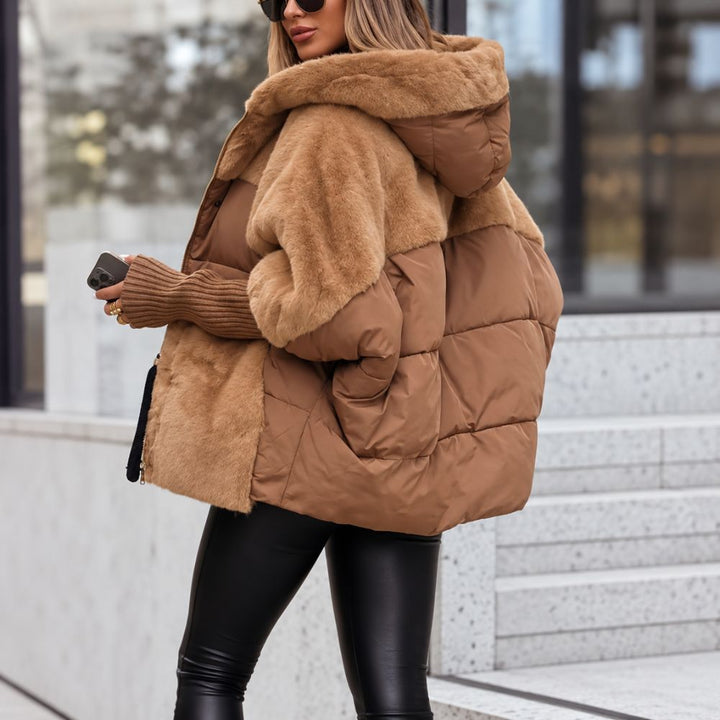 Women’s Oversized Hooded Jacket | Multicoloured Winter Outerwear