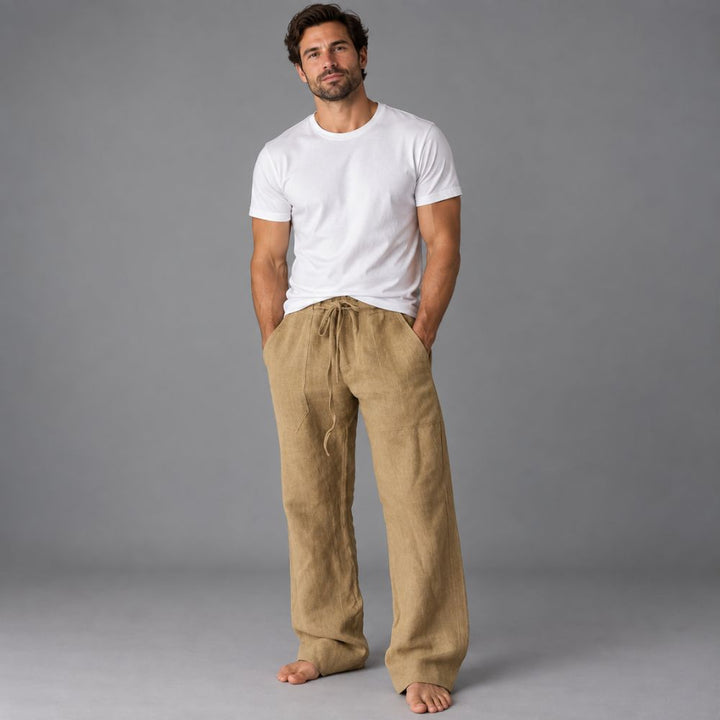 Men’s Linen Trousers | Straight Fit Casual Autumn Wear