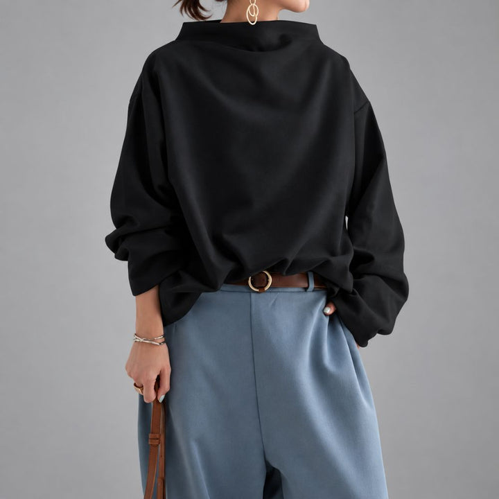 Women’s Oversized Mock-Neck Sweater | Relaxed Autumn & Winter Knitwear