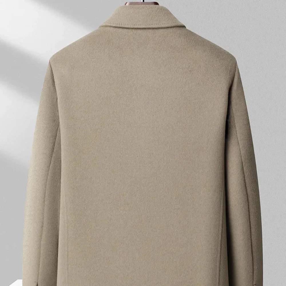 Men's Brushed Collar Overcoat with Button Front | Smart Winter Coat