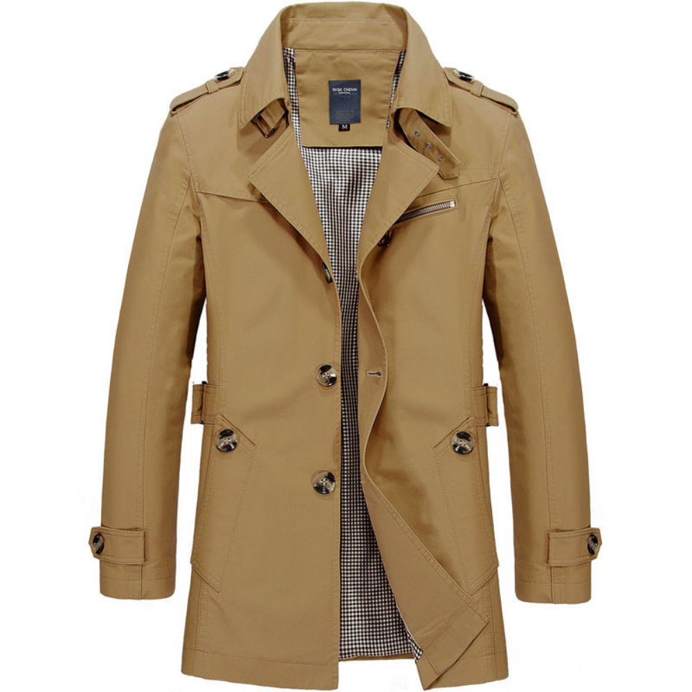 Men’s Double-Breasted Trench Coat | Classic Lapel & Smart Everyday Wear
