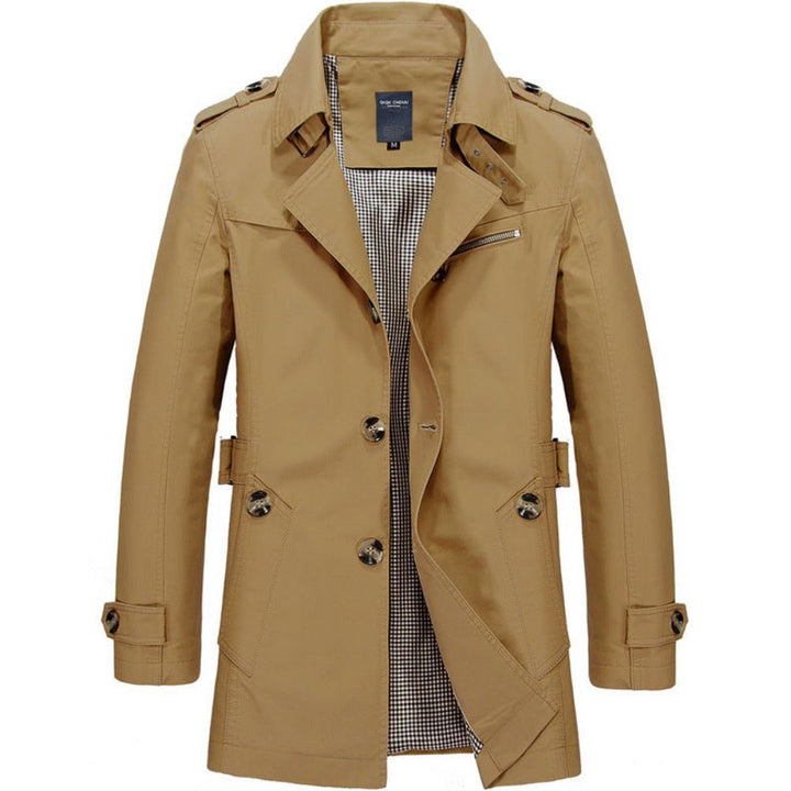 Men’s Double-Breasted Trench Coat | Classic Lapel & Smart Everyday Wear