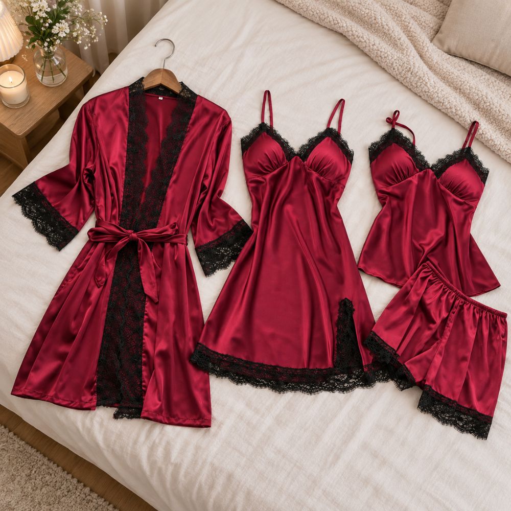 Women’s Satin Pyjama Set | Elegant Autumn & Winter Nightwear