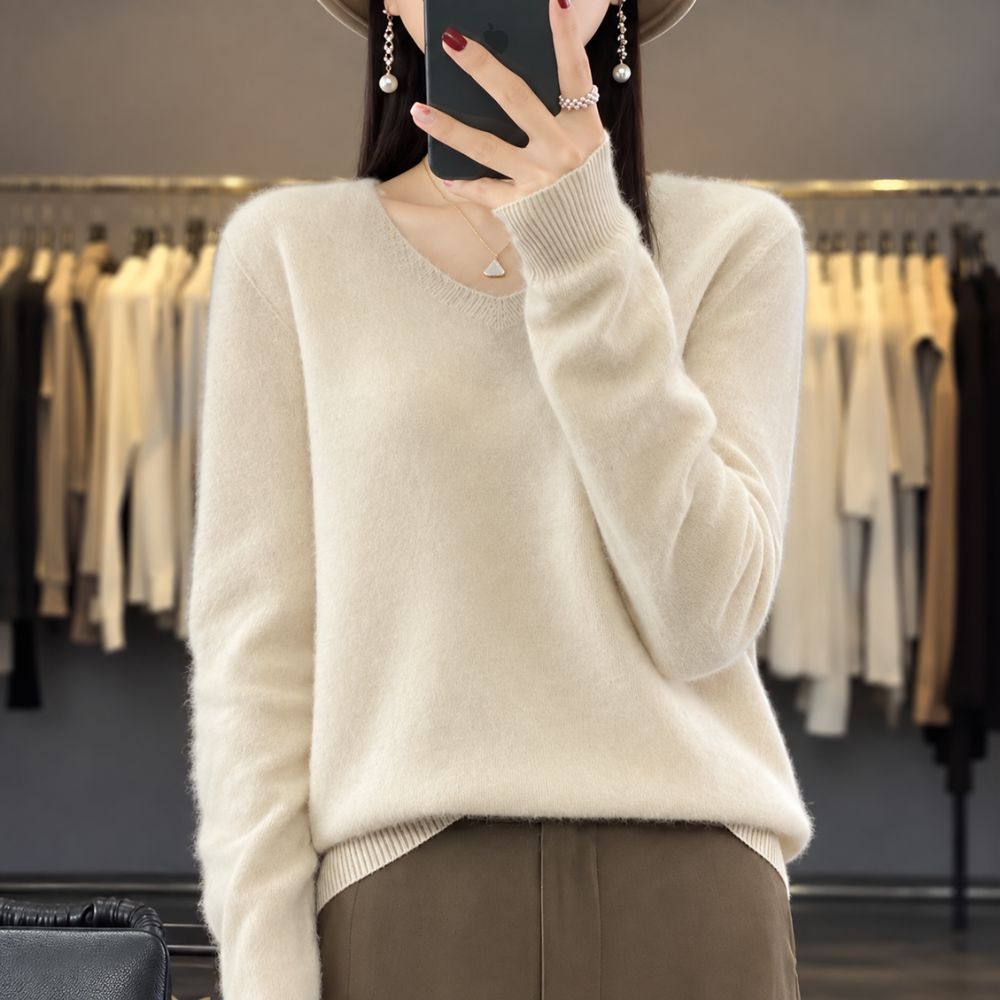 Women’s V-Neck Cashmere Sweater | Warm For Autumn & Winter Wear