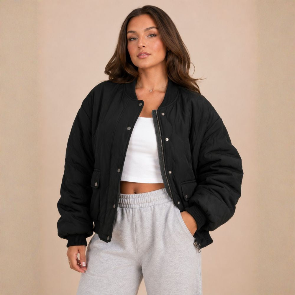 Women’s Lined Bomber Jacket | Autumn Everyday Wear