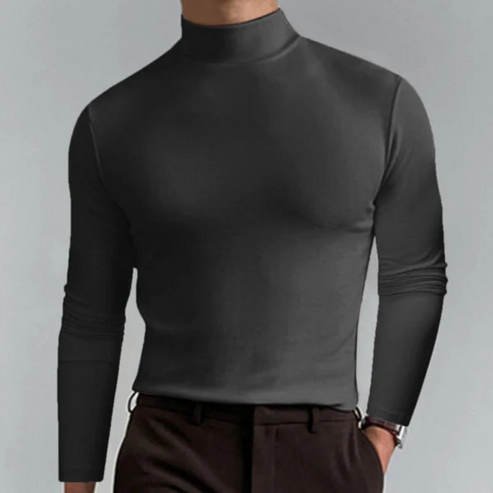 Men's Slim Fit Roll Neck Jumper | Fine Knit Base Layer for Autumn and Winter