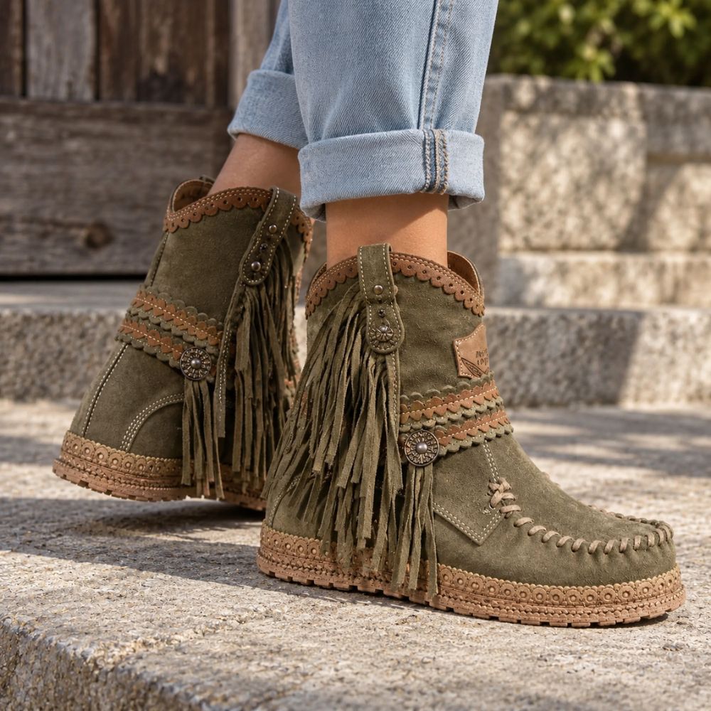 Women’s Boho Western Fringe Boots | Autumn & Winter Footwear